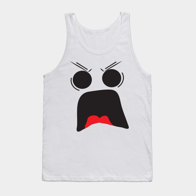 Mad Angry Emoji Face Tank Top by kelaessentials